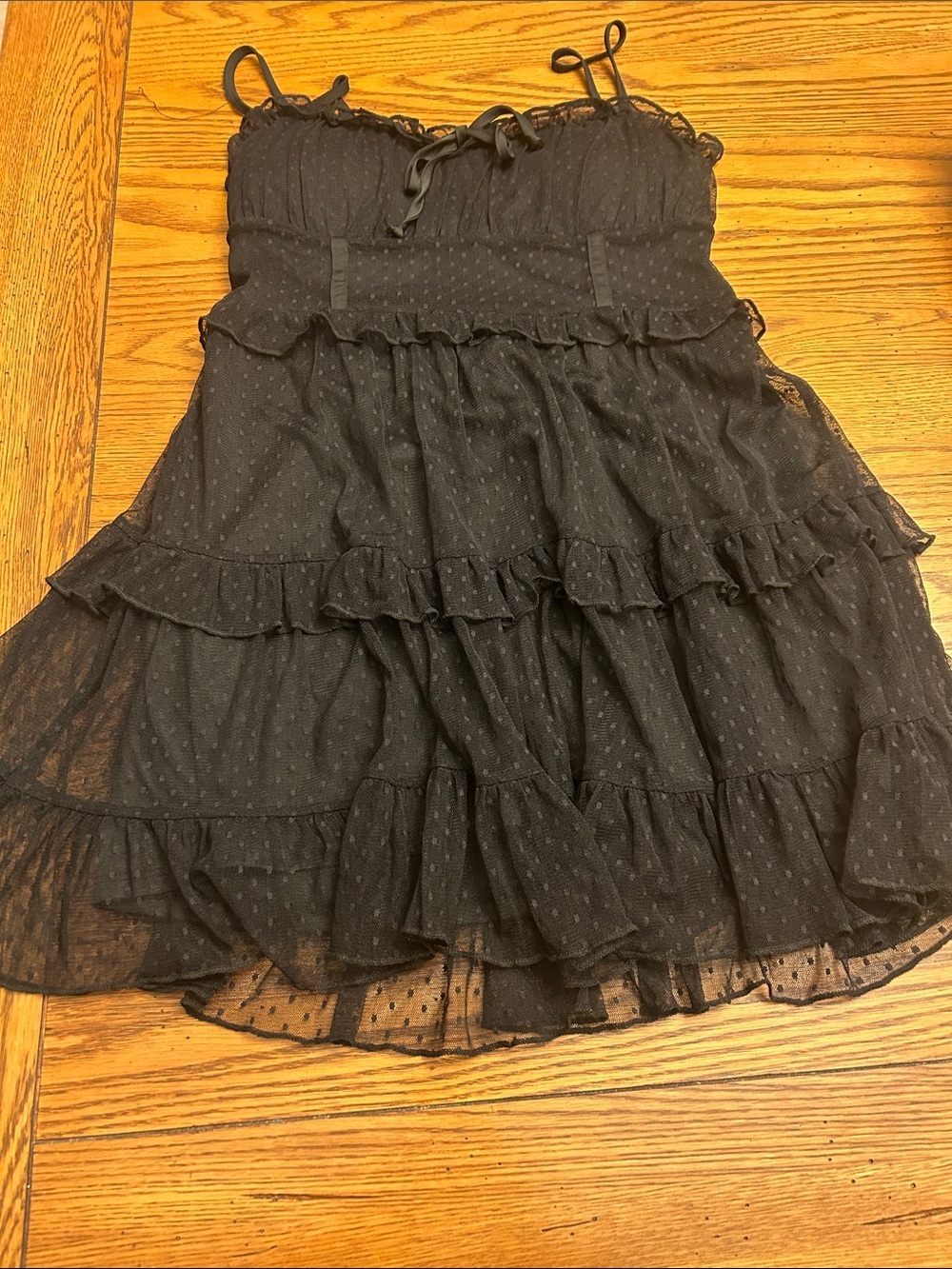 wild fable Black Ruffled Tiered Mini Dress/2